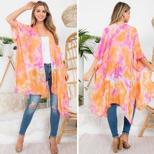 LAST ONE! DONATING SOON! Tie Dye Kimono / Swim Cover-Up